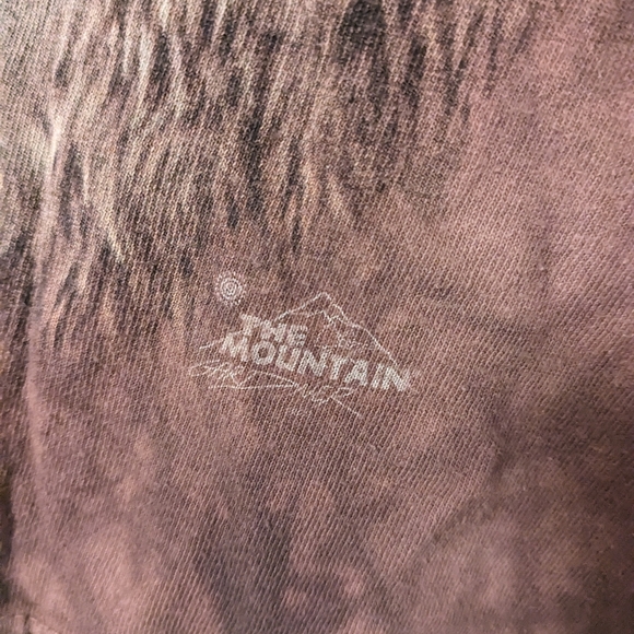 🤎 The Mountain Northern Wildlife Collage Brown Tie Dye T-Shirt, S - Picture 4 of 10